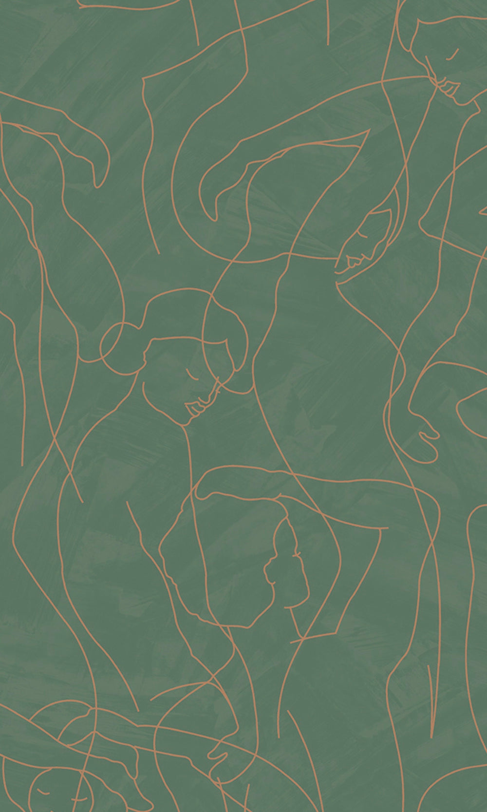 Forest Green Abstract Model Lines Non-Woven Wallpaper R9185