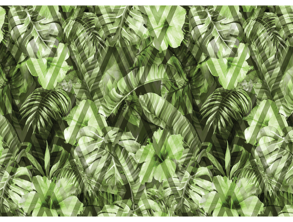 Geometric Floral Tropical Pattern Mural Wallpaper M1308
