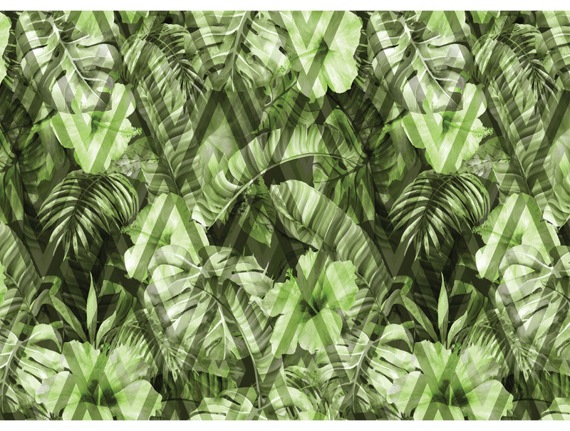 Geometric Floral Tropical Pattern Mural Wallpaper M1308