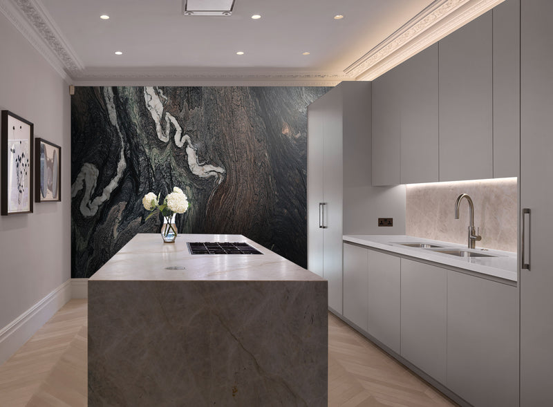 Gray Dark Marble Mural Wallpaper M1149