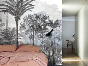 Gray Dense Forest Mural Wallpaper M1176