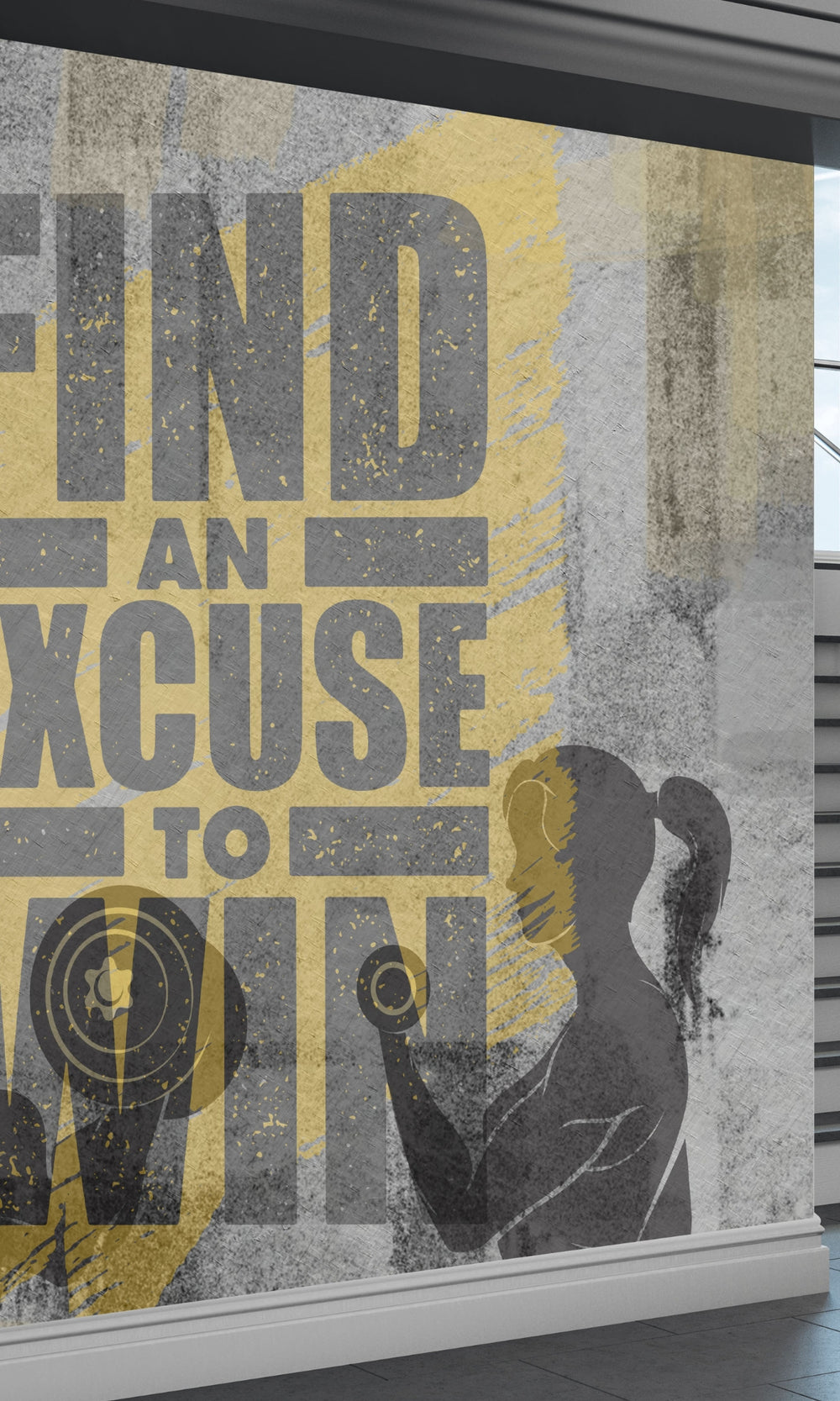 Gray Excuse to Win Mural Wallpaper M1452-Sample