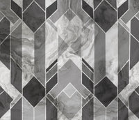 Gray Geometric Marble Wallpaper M1238