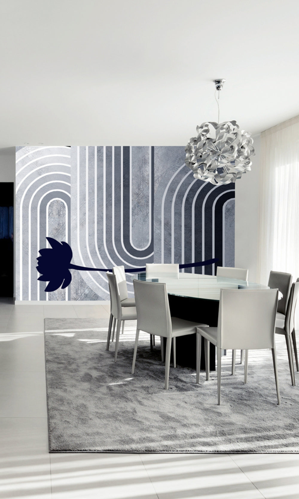 Gray Minimalist Mural Wallpaper M1352-Sample