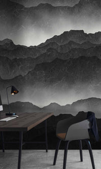 Gray Mountains Fading Mural Wallpaper M1385