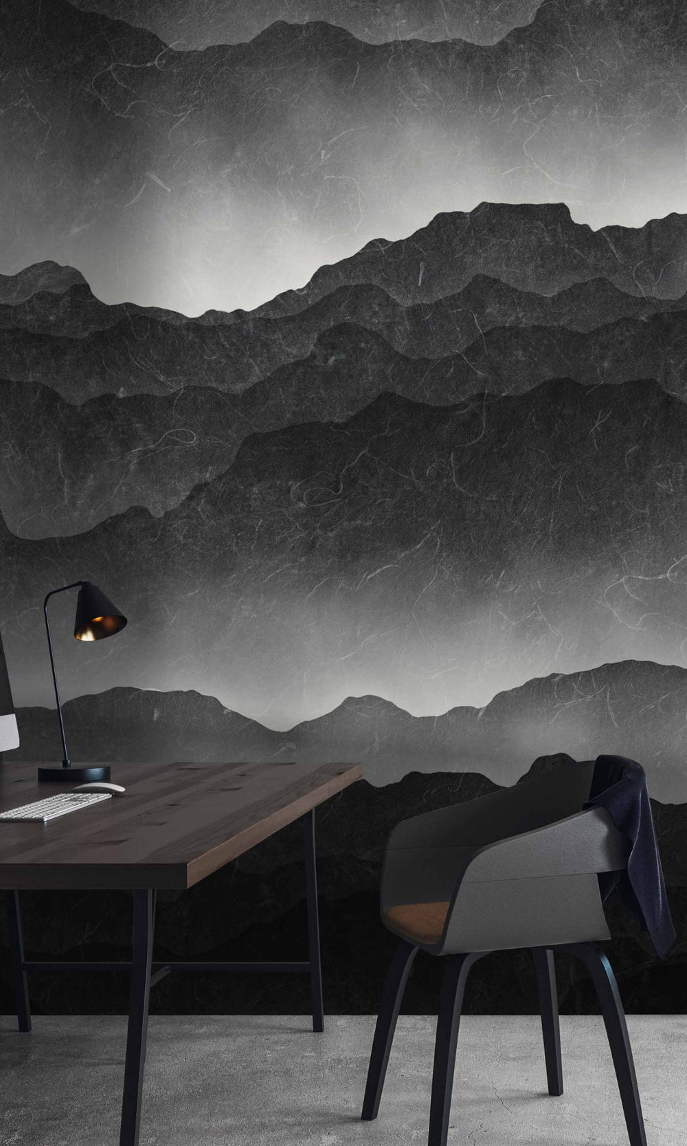 Gray Mountains Fading Mural Wallpaper M1385-Sample