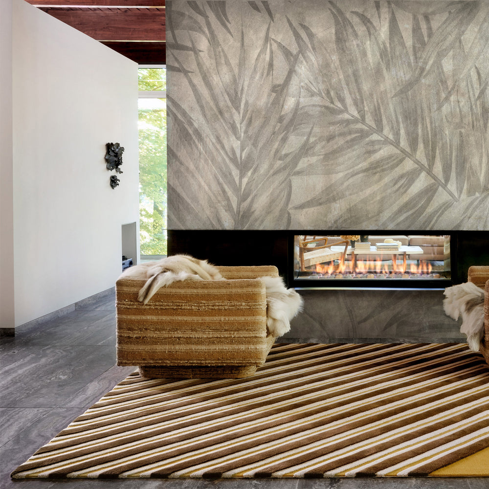 Gray Palm Leaves Mural Wallpaper M1242