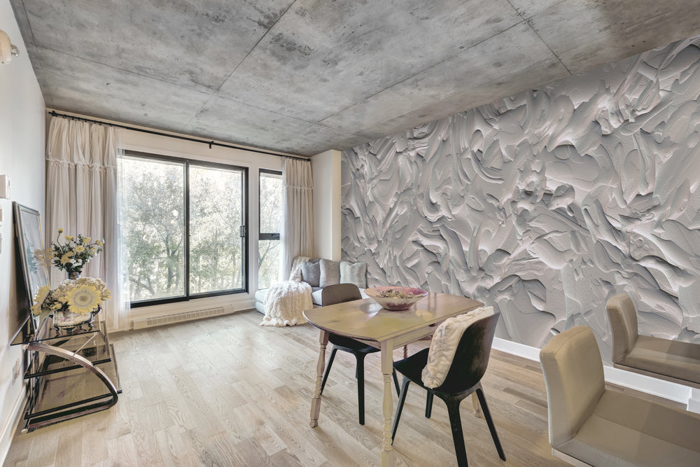 Gray Rough Plastering Mural Wallpaper M1378