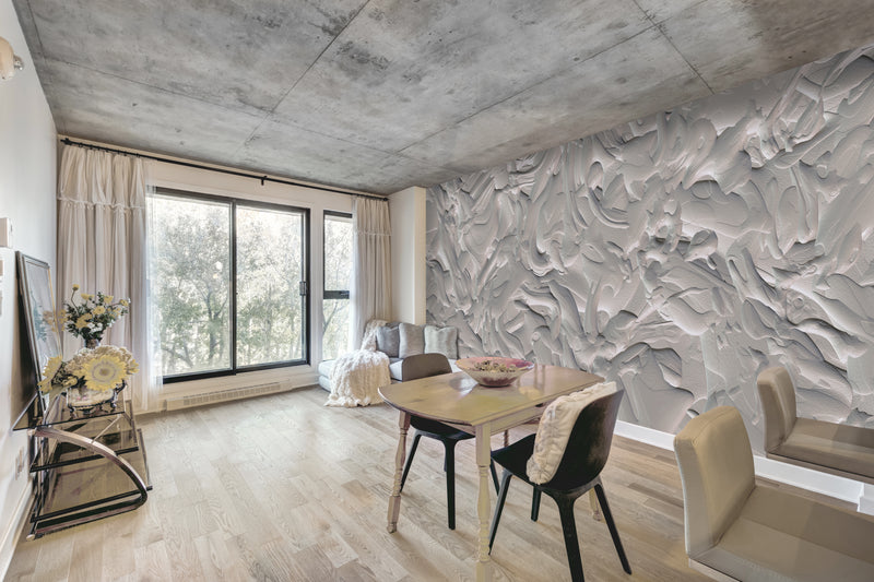 Gray Rough Plastering Mural Wallpaper M1378