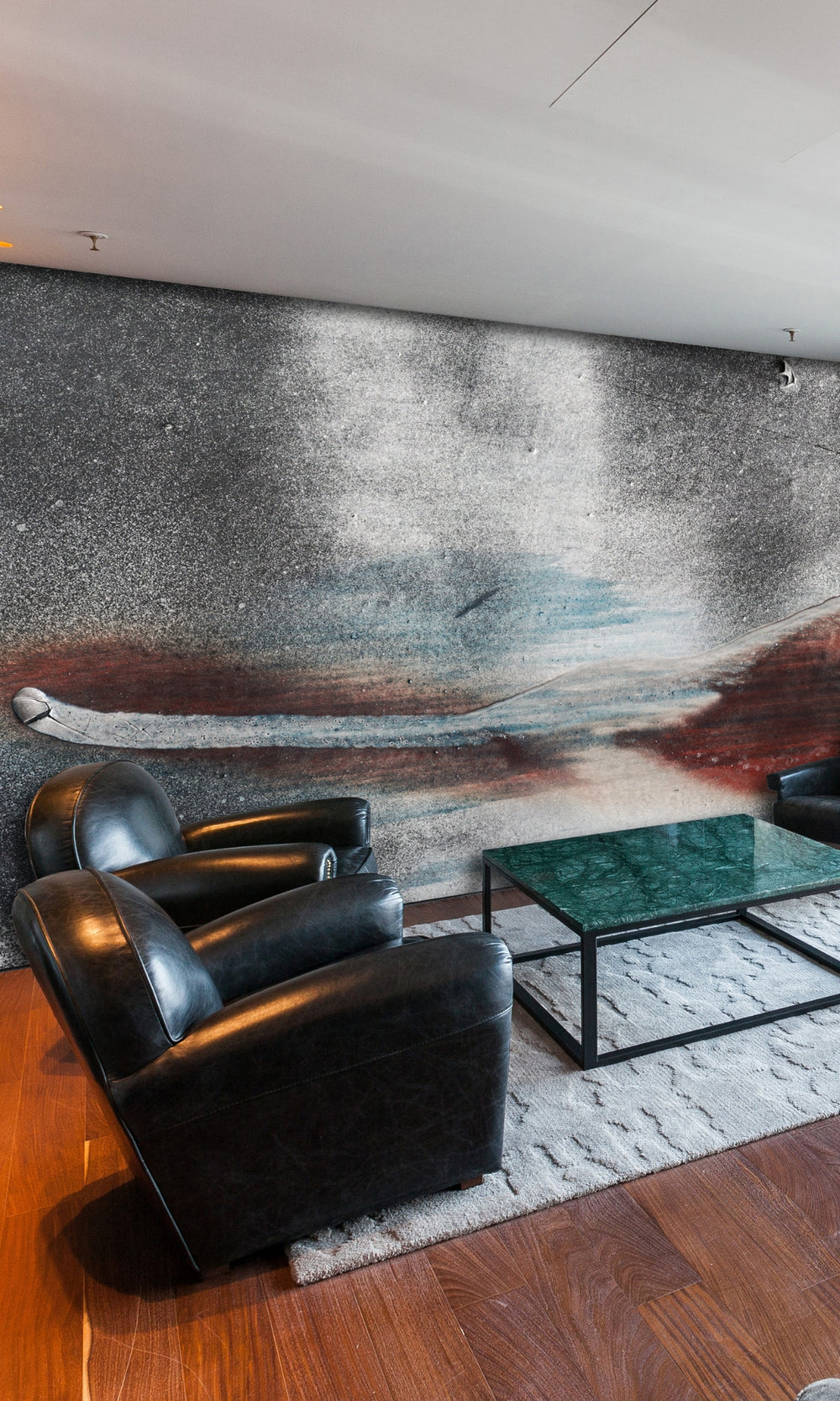 Gray Scratched Grey Metal Mural Wallpaper M1365-Sample