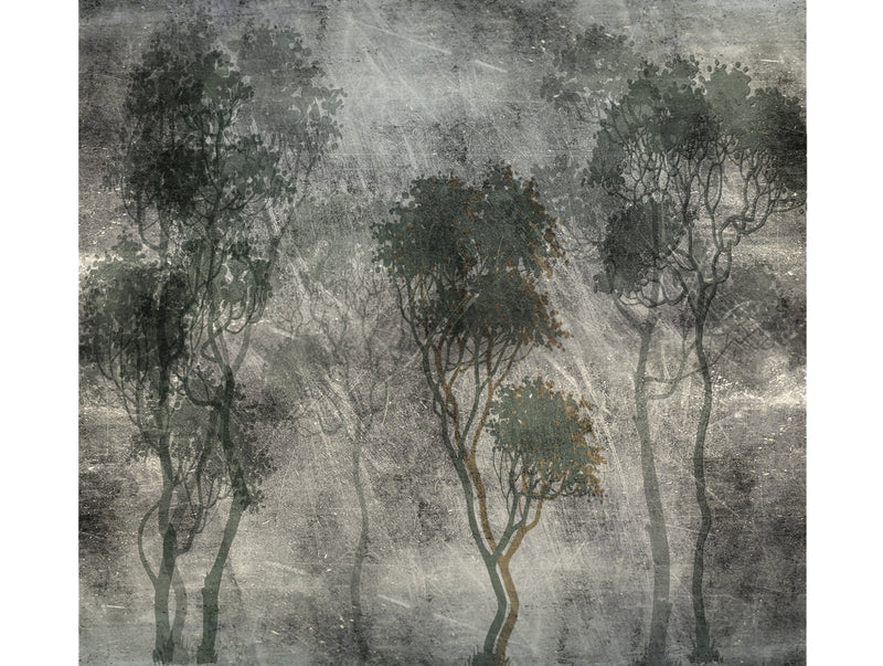 Gray Shadow of the trees on Concrete Mural Wallpaper M1246