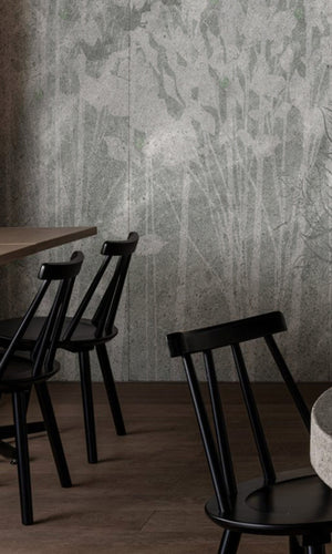 Gray Silver Canebrake Mural Wallpaper M1245