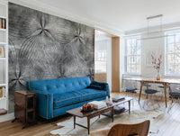 Gray Simple Geometric Concrete Mural Wallpaper M1239
