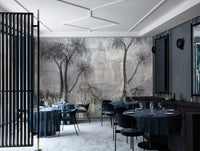 Gray Strange tropical Trees Mural Wallpaper M1174