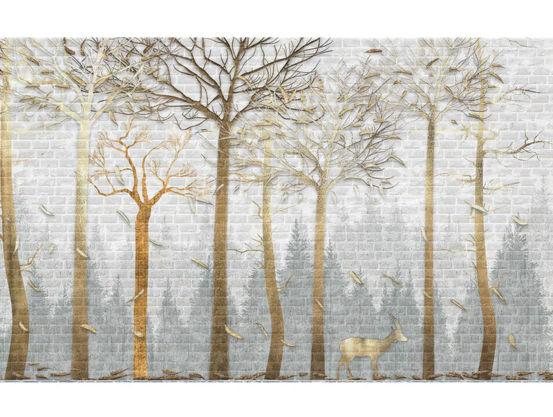 Gray & Neutral Autumn Season Mural Wallpaper M1284