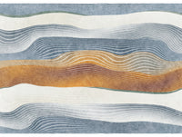 Gray & Orange Horizontal line Stripes Mural Wallpaper M1383