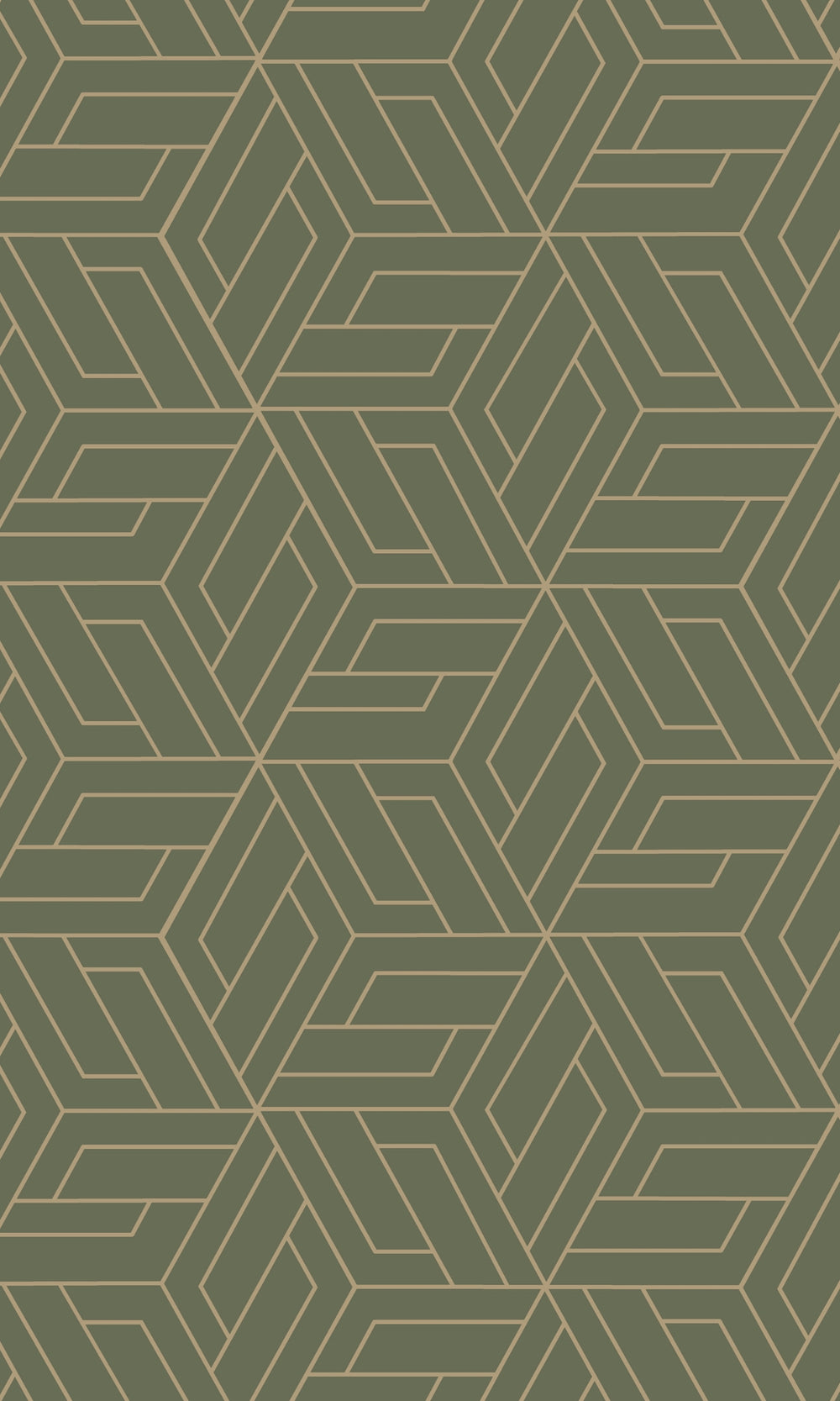 Green Abstract Geometric Interlink Wallpaper R9287