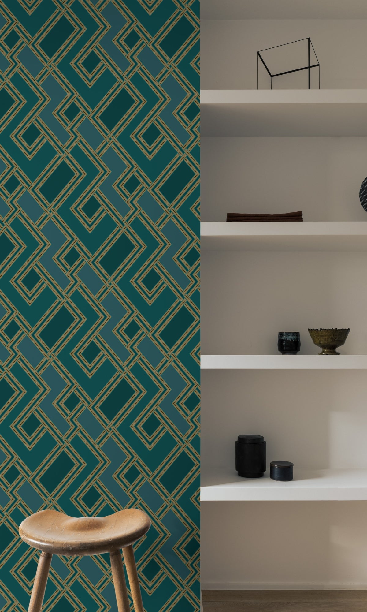 Green Abstract Graphic Geometric Wallpaper R8355 Walls Republic US