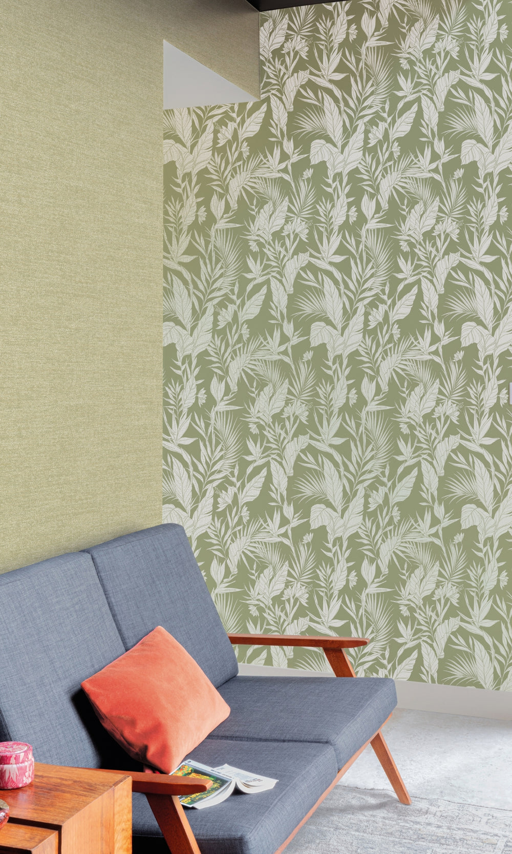 Green All Over Branches & Leaves Tropical Wallpaper R9312