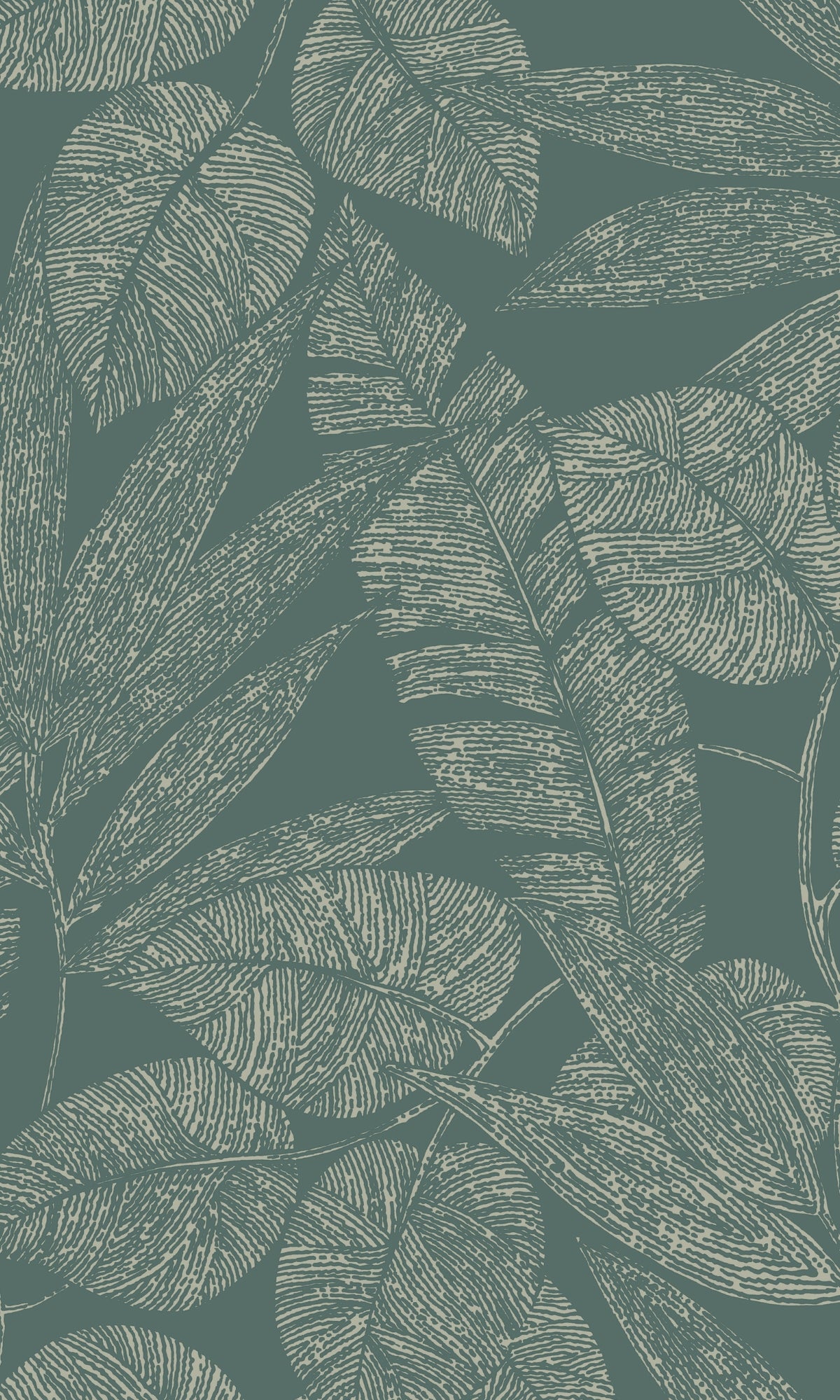 Green  Digital Leaf Outline Botanical Wallpaper R9301