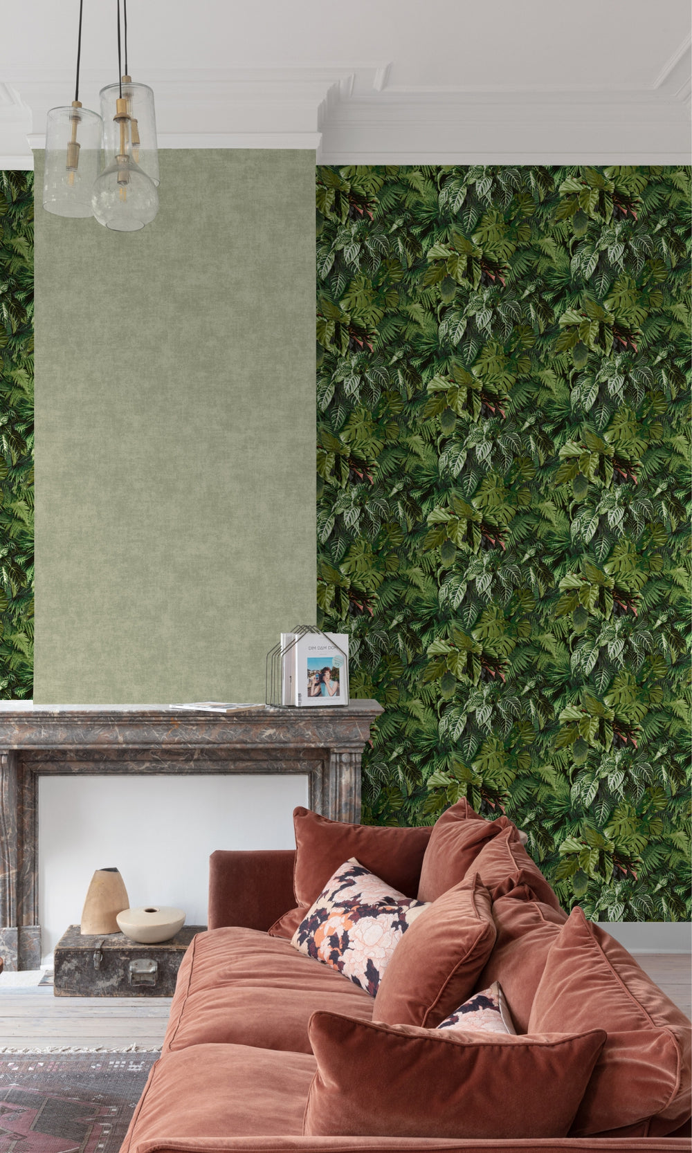 Green Fern Foliage Tropical Wallpaper R8878