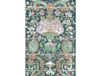 Green Floral Tiles Mural Wallpaper M1180