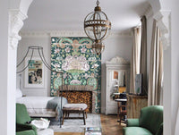 Green Floral Tiles Mural Wallpaper M1180