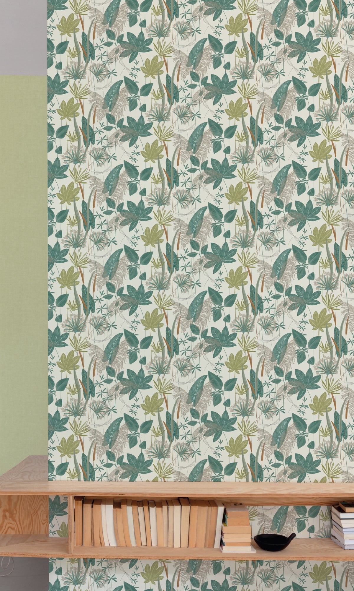 Green Mix Tropical Leaves Wallpaper R9220
