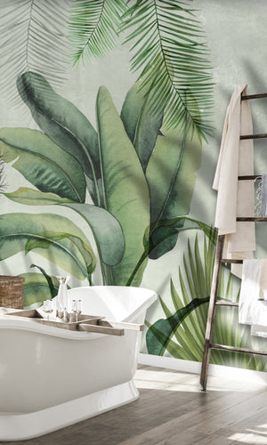 Green Shrubs Mural Wallpaper M1286
