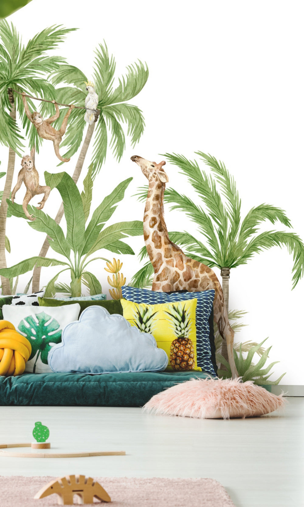 Green Summer Jungle Mural Wallpaper M1456-Sample