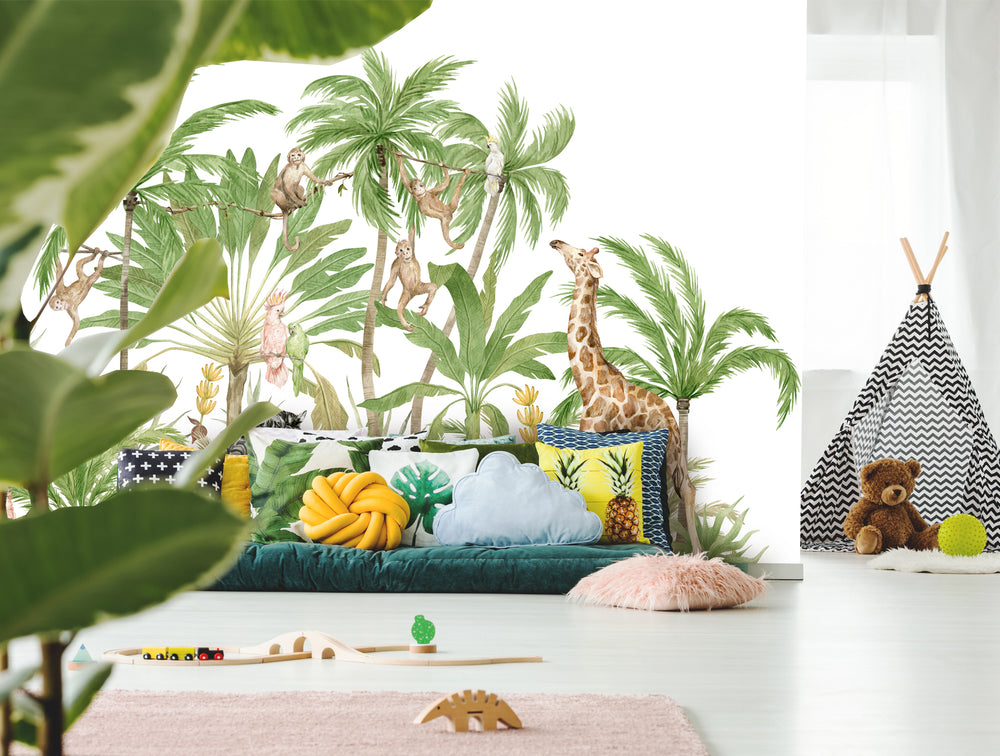 Green Summer Jungle Mural Wallpaper M1456