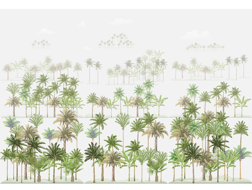 Green Tropical Flair Mural Wallpaper M1294