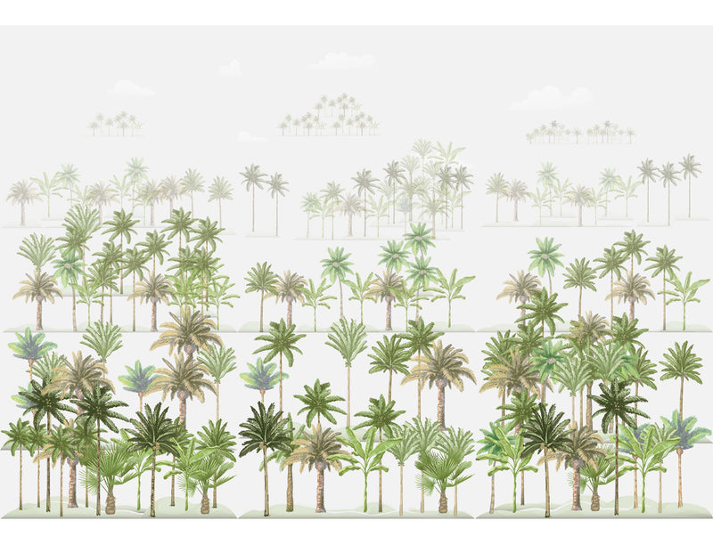 Green Tropical Flair Mural Wallpaper M1294