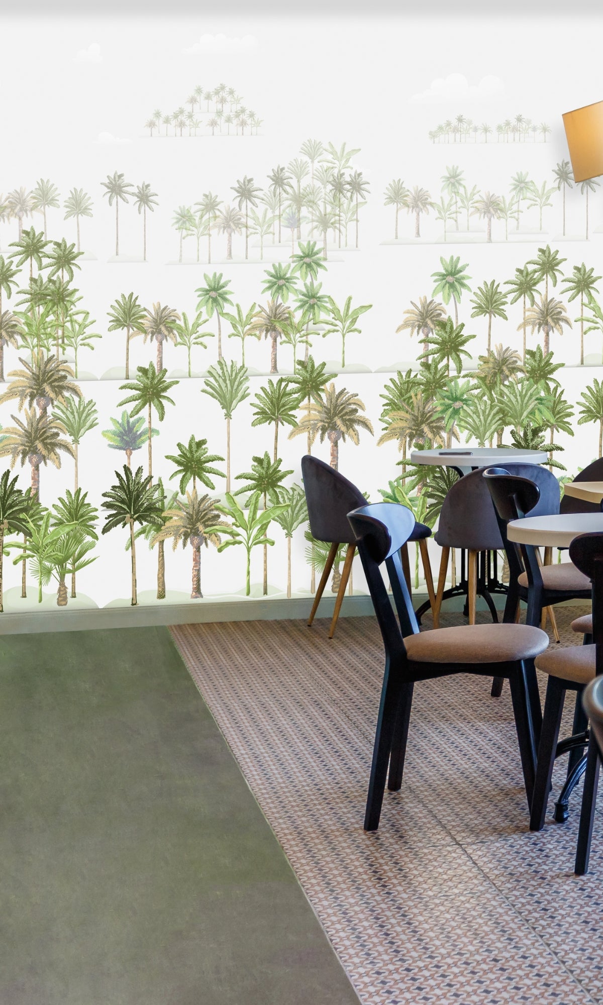 Green Tropical Flair Mural Wallpaper M1294-Sample