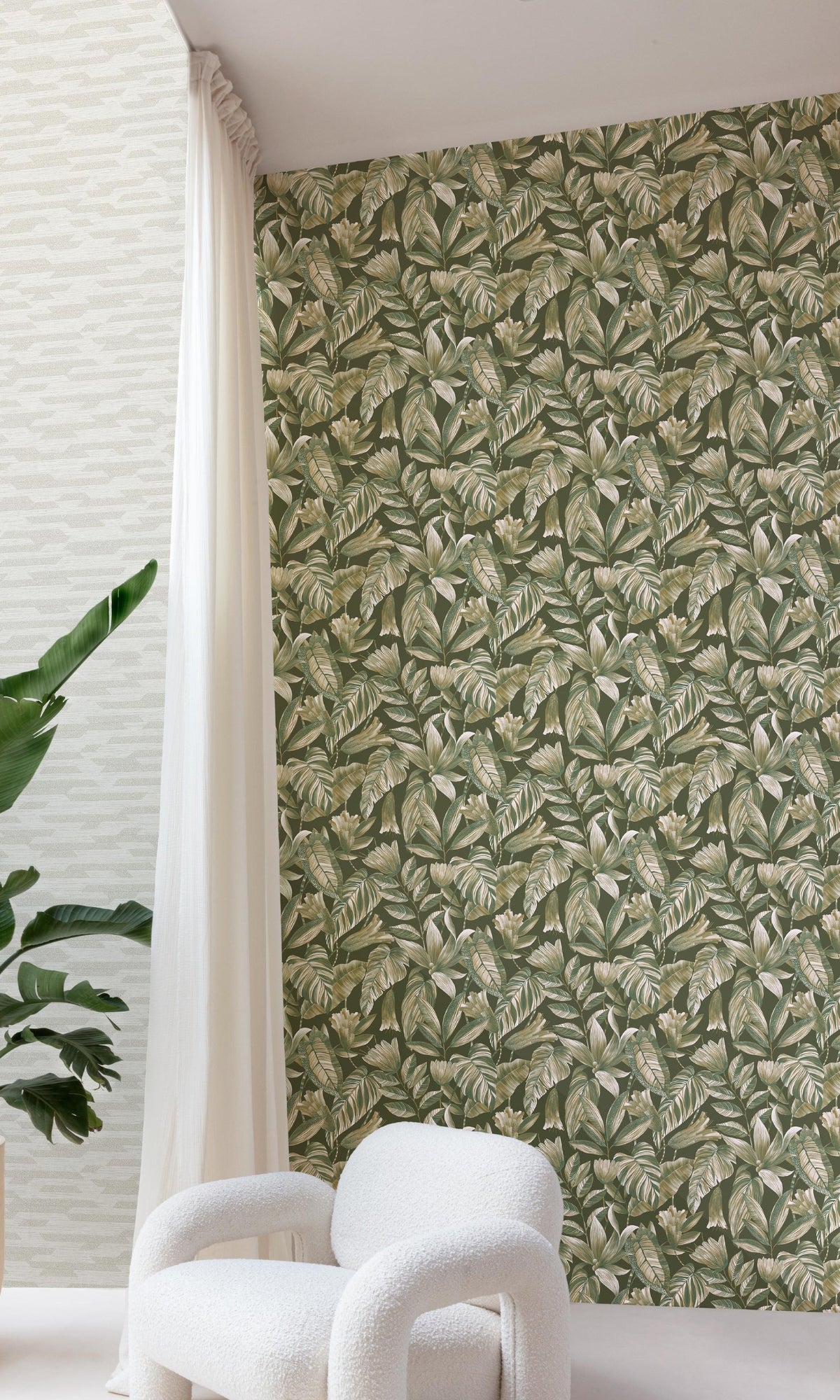Green Tropical Jungle Leaves Wallpaper R9260