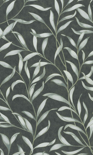 Green Twigs Leaves Floral Wallpaper R8566