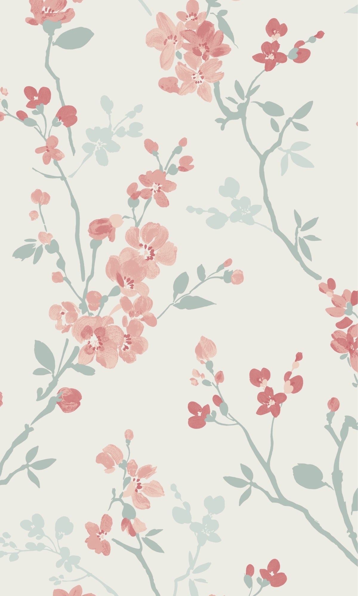 Grey Classic Minimalist Floral Wallpaper R9304