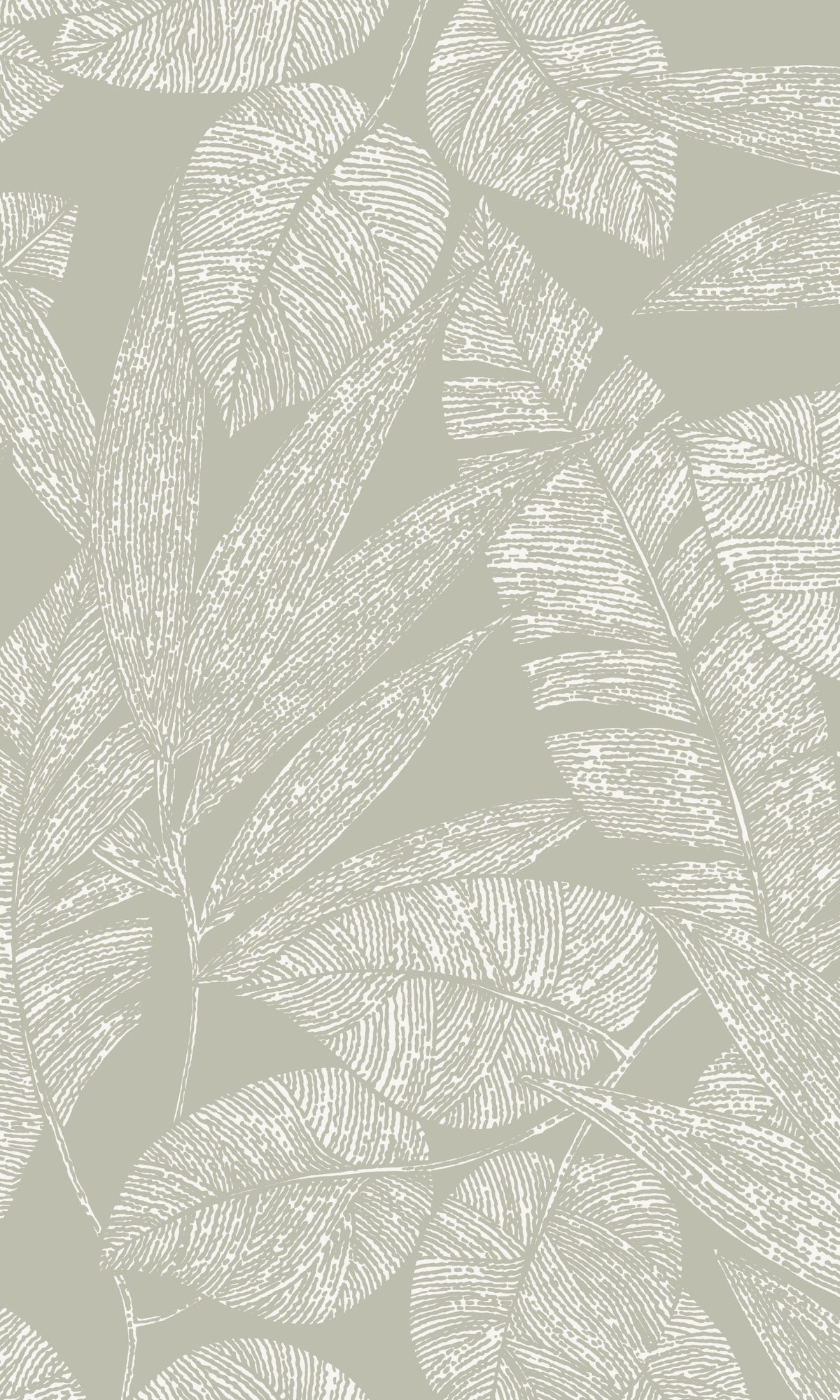 Grey  Digital Leaf Outline Botanical Wallpaper R9299
