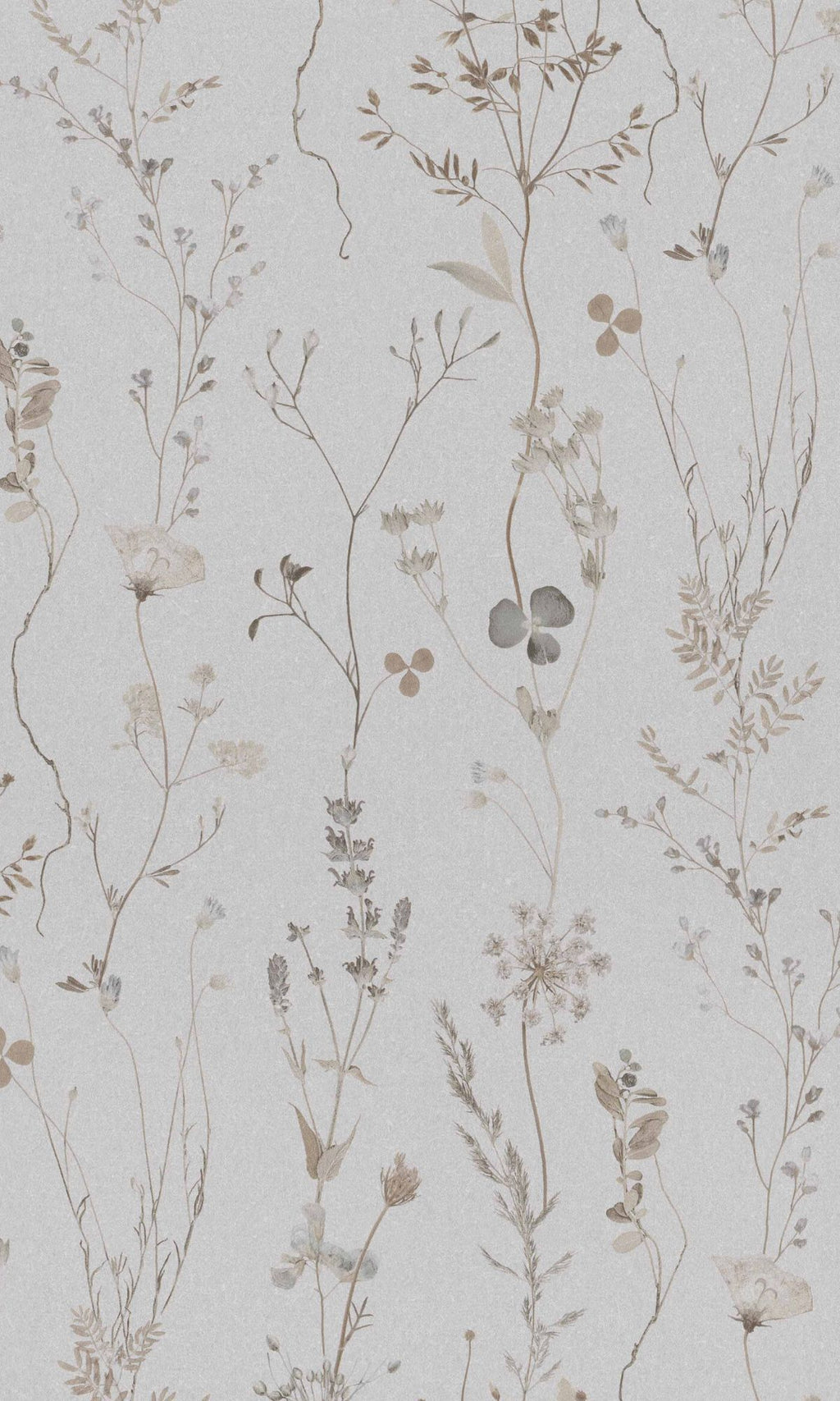 Grey Flowers in the Meadows Floral Wallpaper R8580