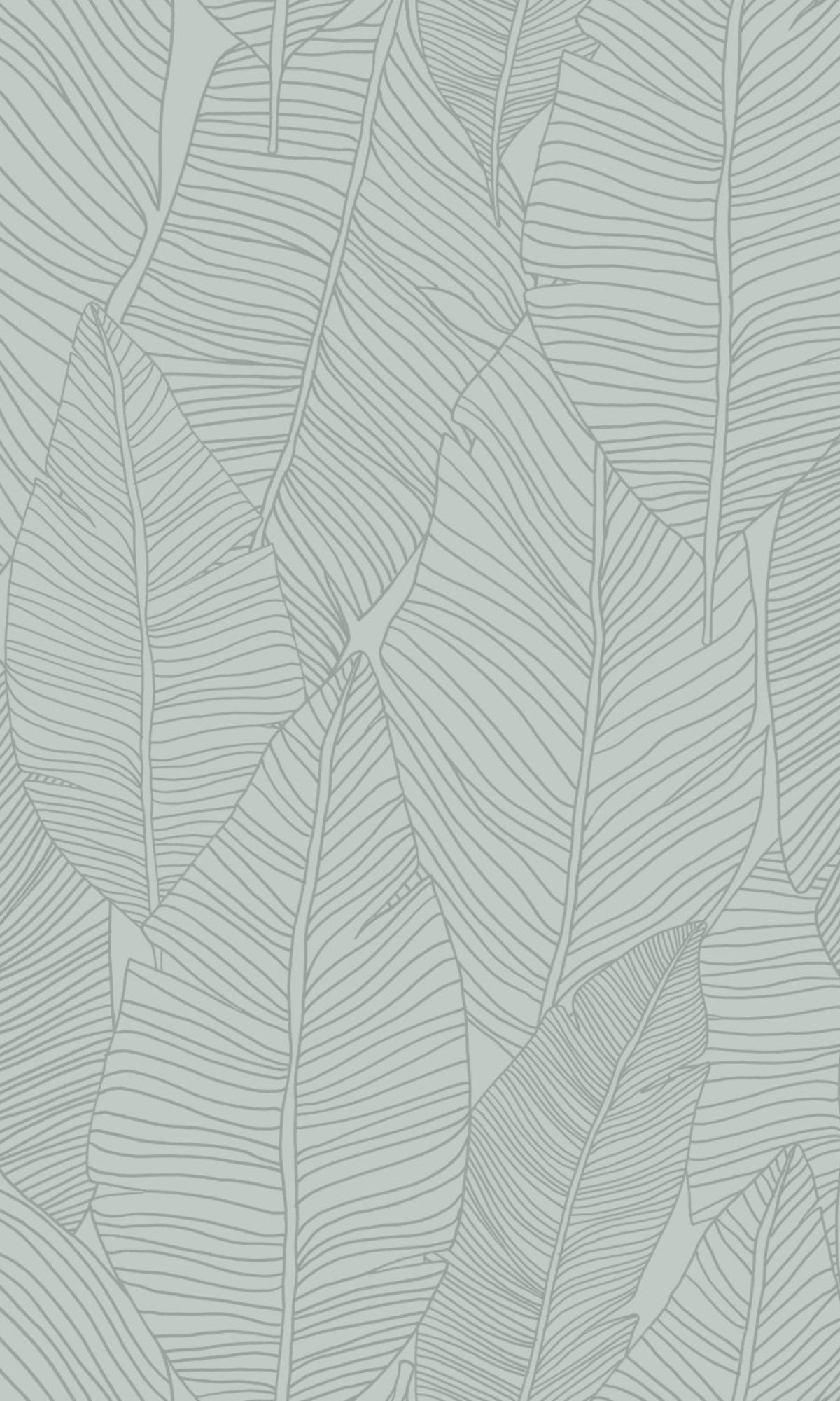 Grey Leaf Outline Abstract Wallpaper R8336