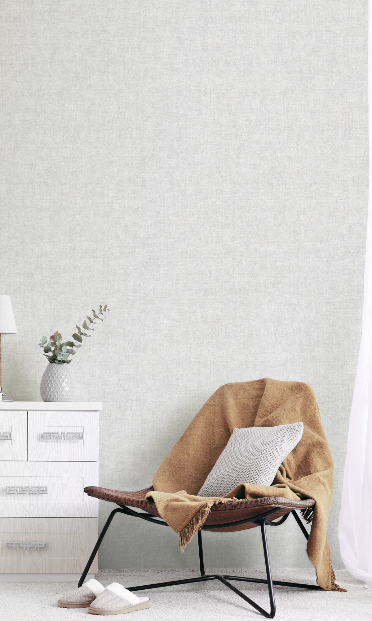 Grey Plain Textured Wallpaper R8398