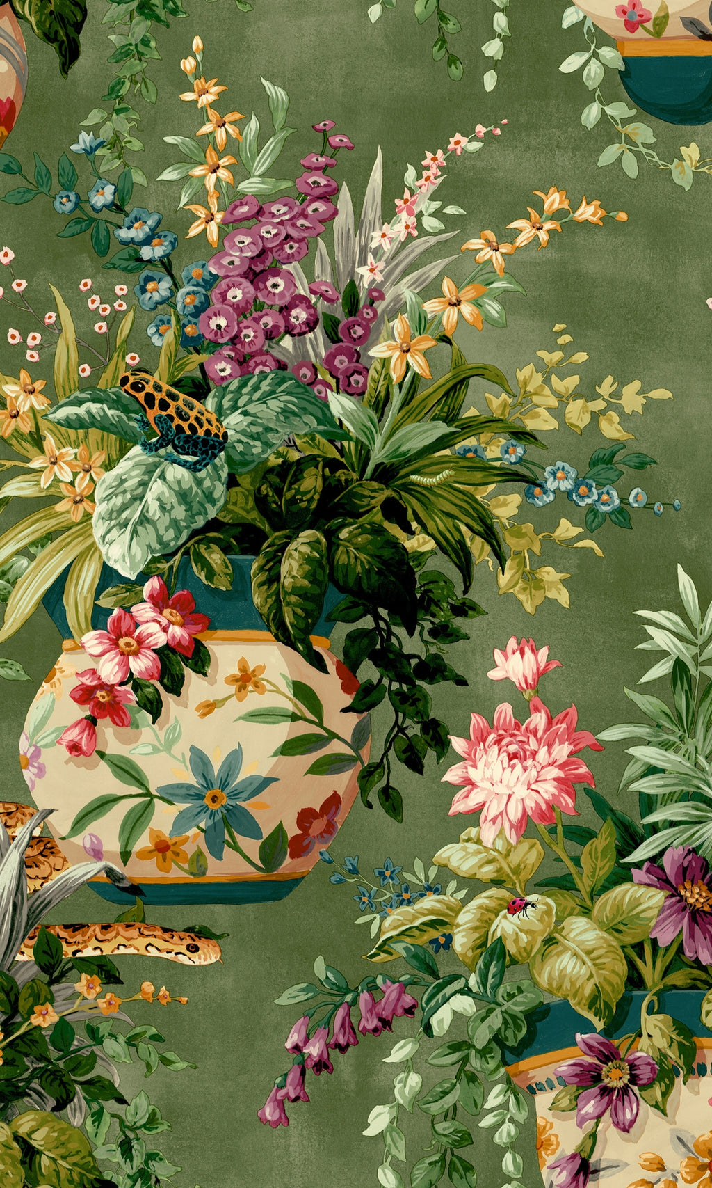 Khaki Vintage inspired Hidden Jungle Wallpaper R8275