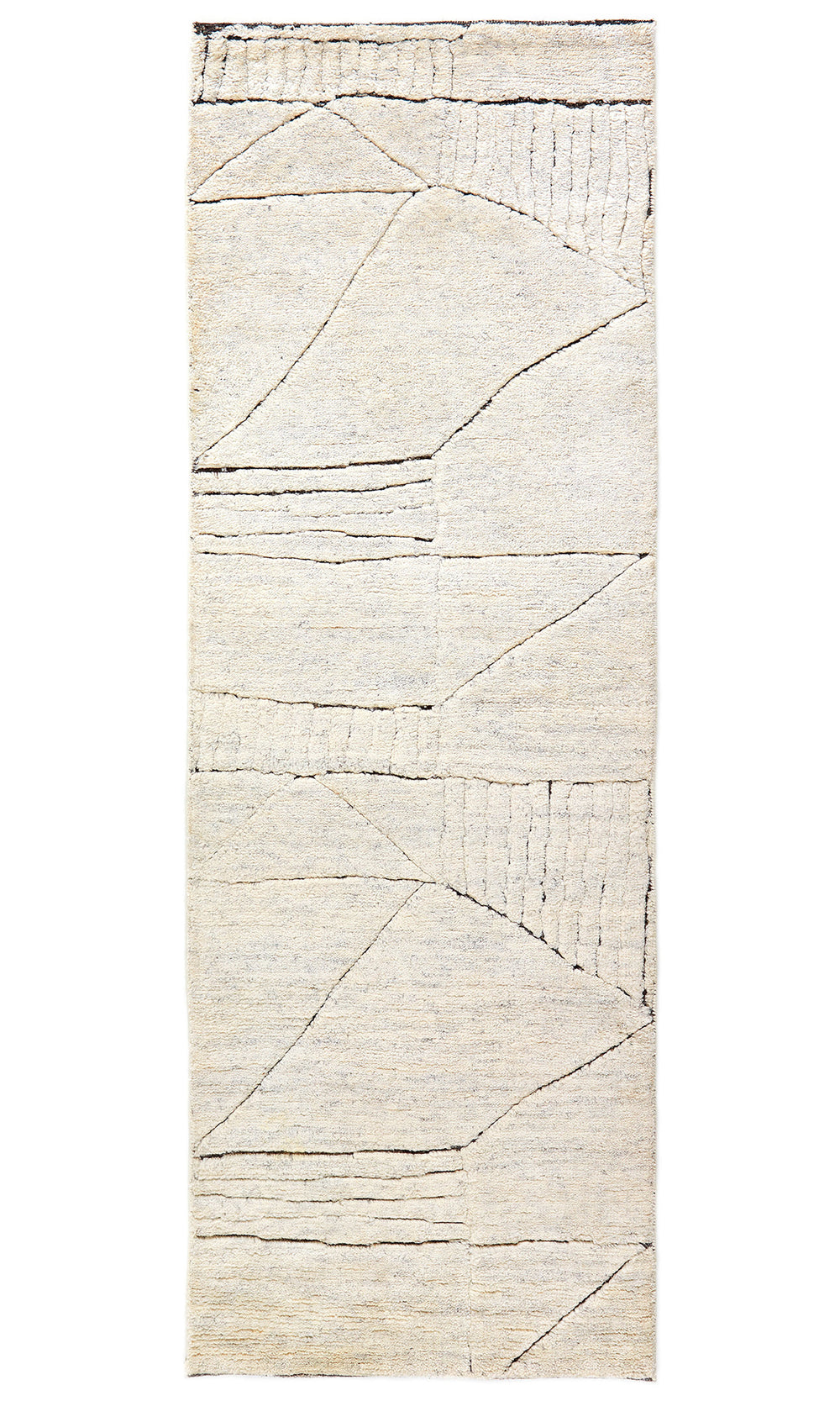 Natural Geometric Fields Hand Knotted Rectangular Luxury Rugs
