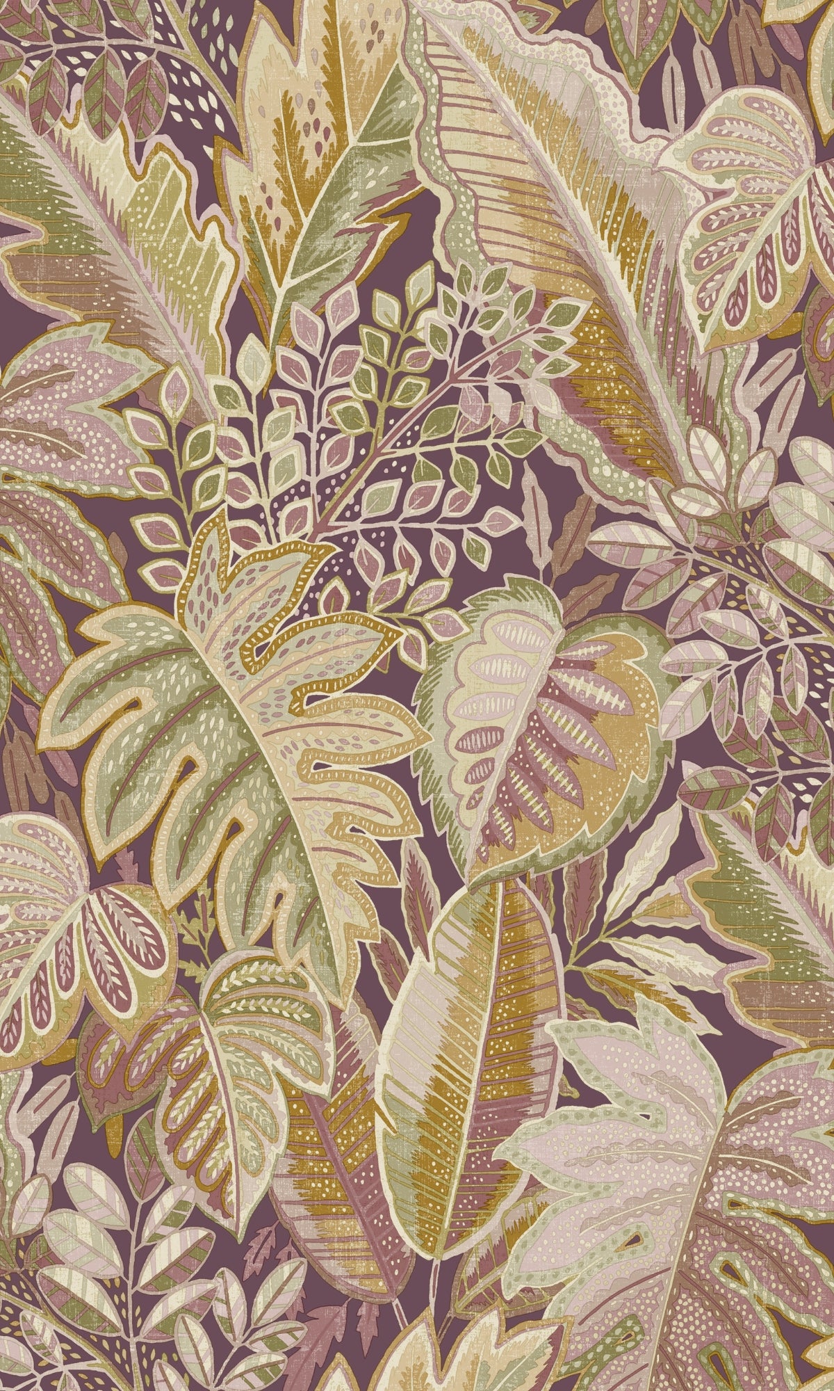 Lilac Pink Furry Leaves Tropical Wallpaper R8875