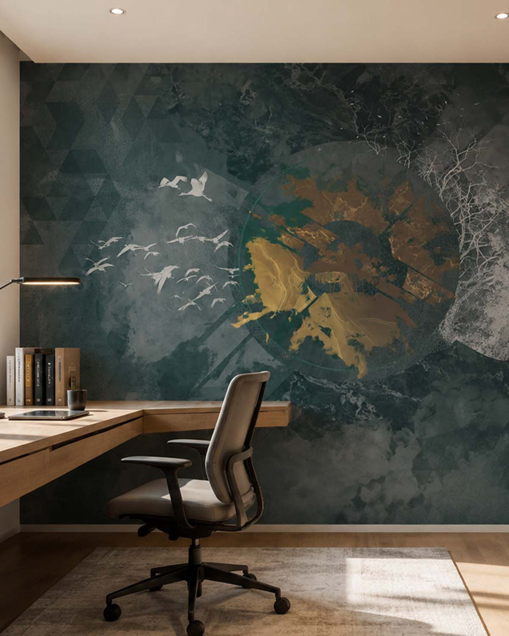 Dark Slate Concrete Abstract Art Mural M2897- Sample