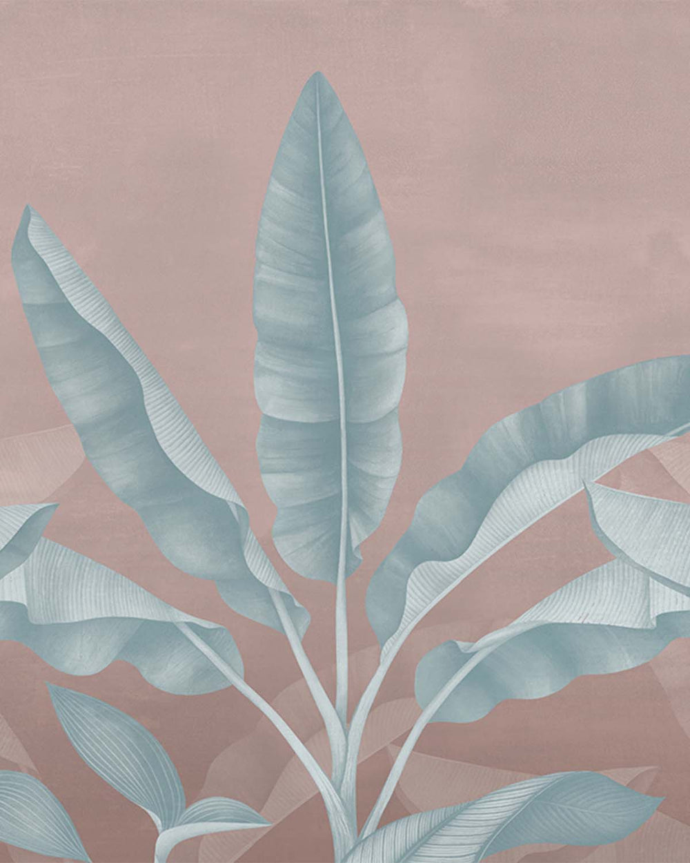 Antique Rose Tropical Banana Fringe Mural M2900- Sample