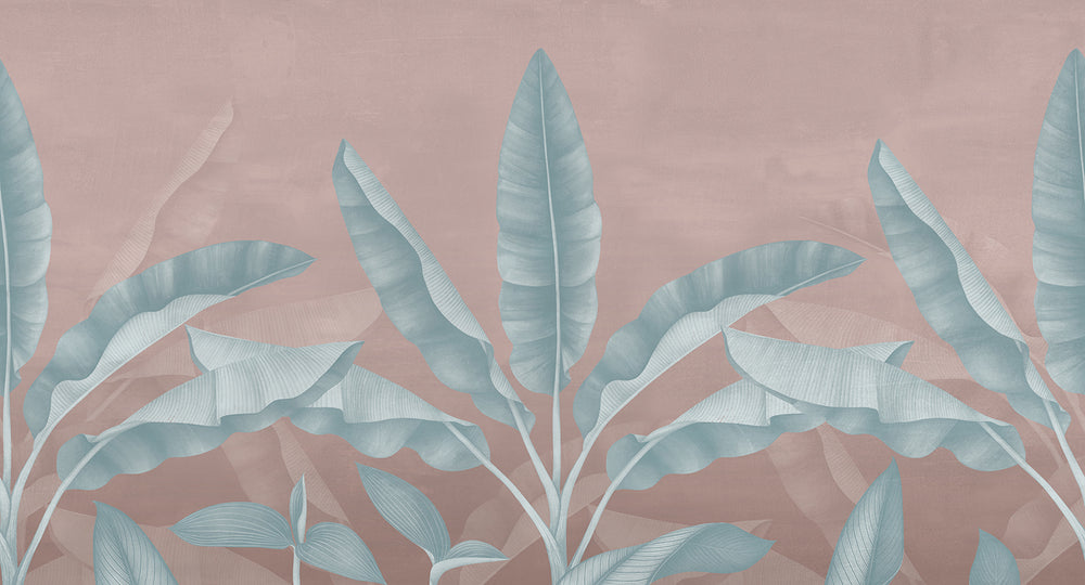 Antique Rose Tropical Banana Fringe Mural M2900- Sample