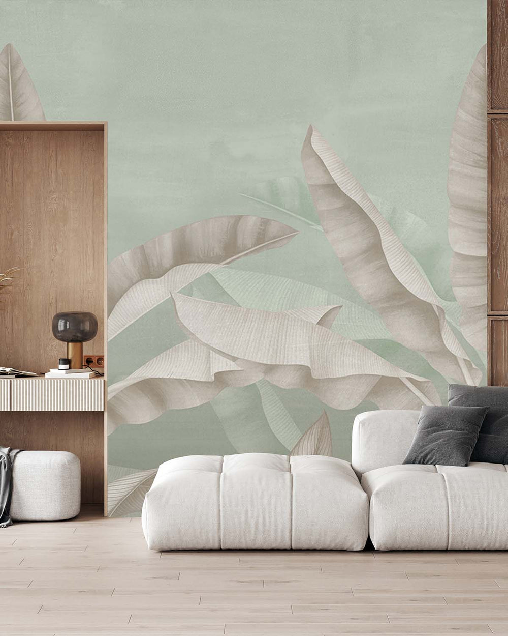 Balsam Green Tropical Banana Fringe Mural M2901