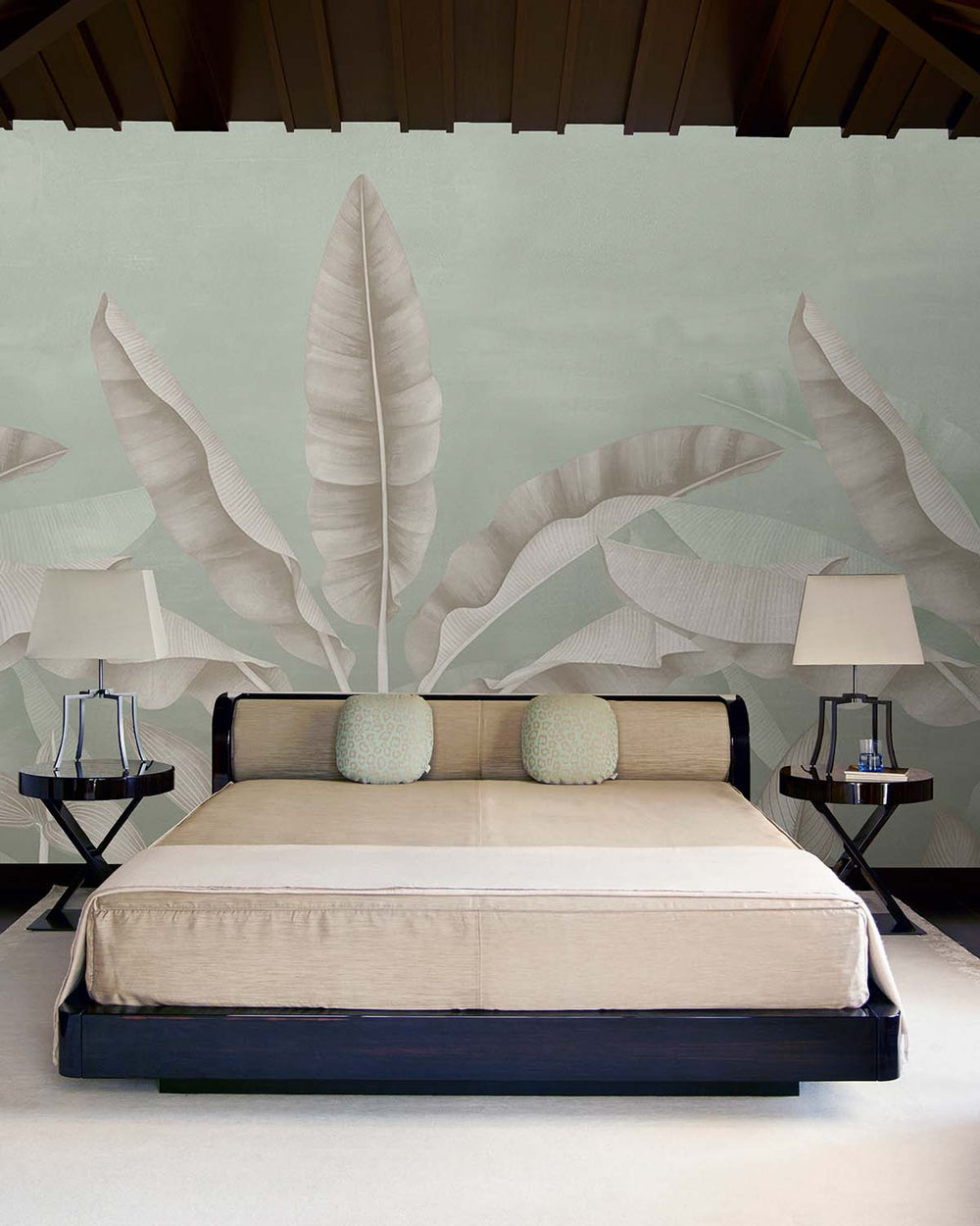 Balsam Green Tropical Banana Fringe Mural M2901