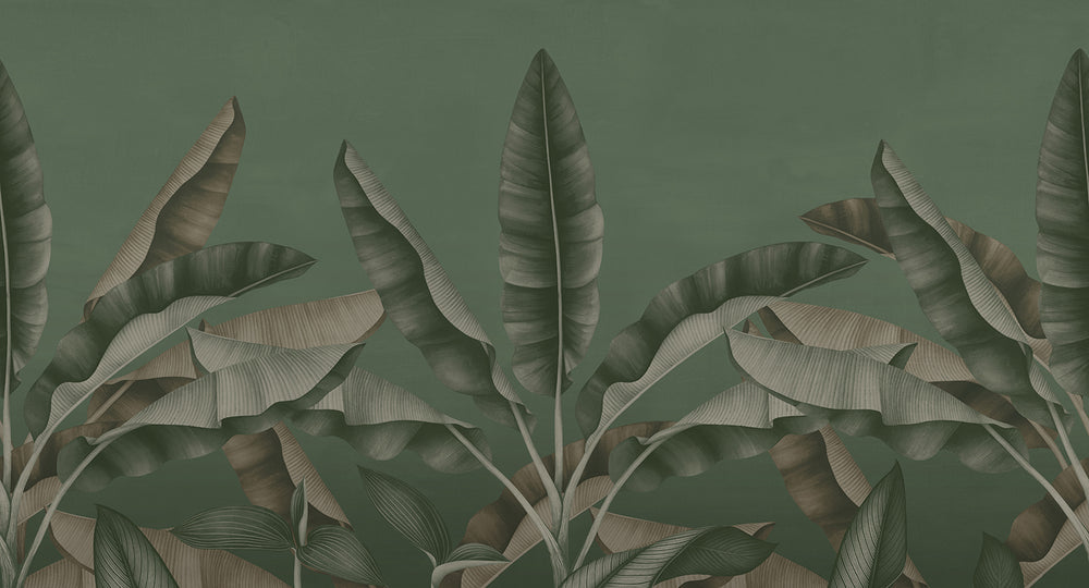 Wet Aloeswood Tropical Banana Fringe Mural M2902